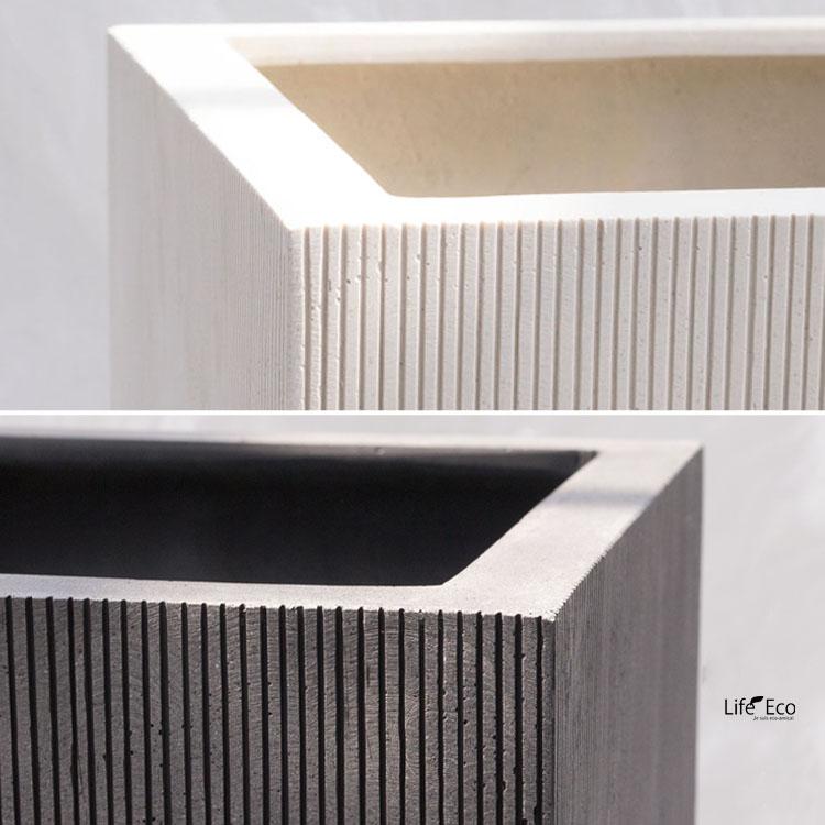 植木鉢 軽量大型 FRP製 エンバス キューブ ホワイト（白） / □50cm×H50cm（17号）の画像
