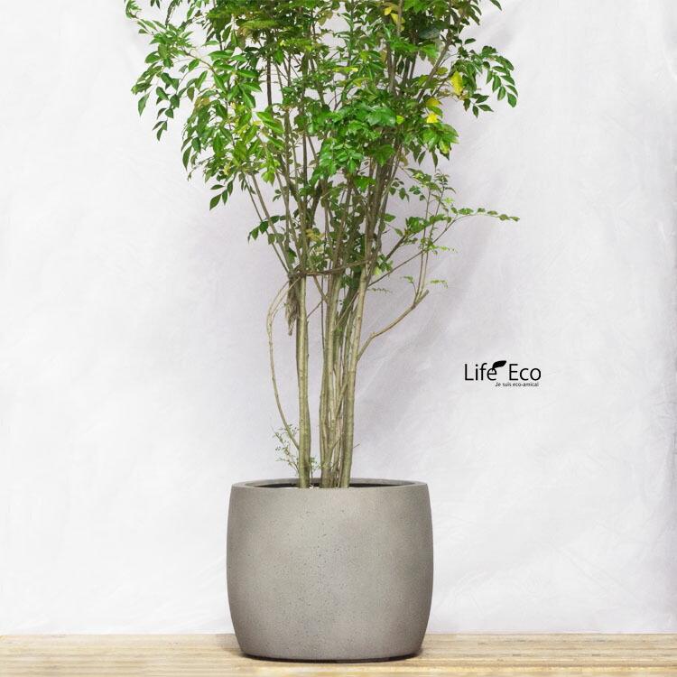 植木鉢 大型 軽量 FPR製 モードライト バレル ライトグレー / φ34cm