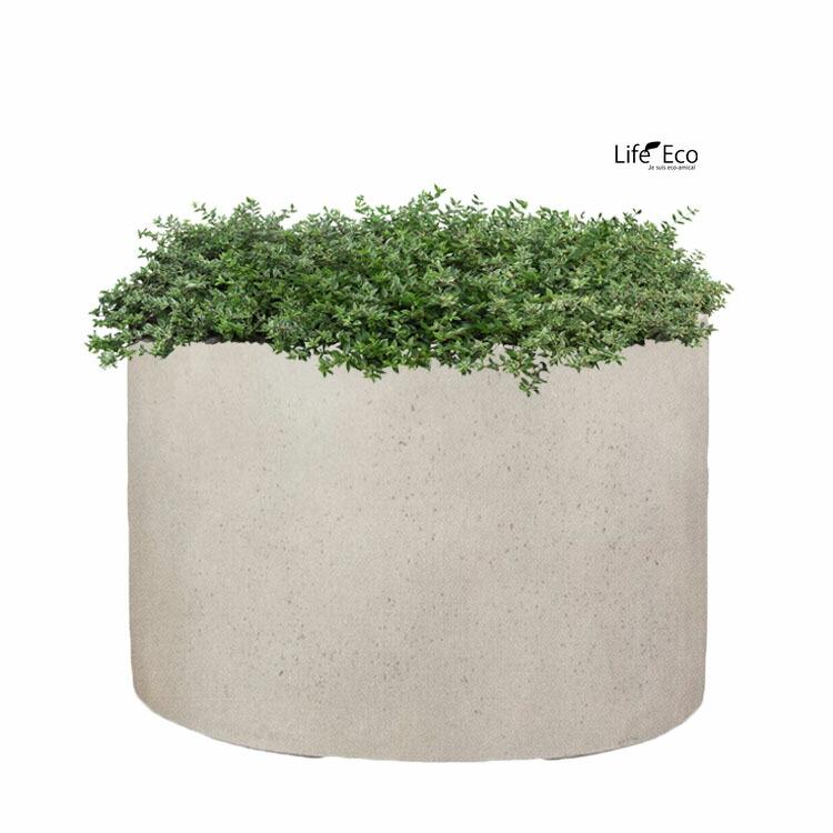 植木鉢 大型 軽量 FPR製 モードライト ローシリンダー アンティークホワイト（白） / φ60cm×H41cm（20号）の画像