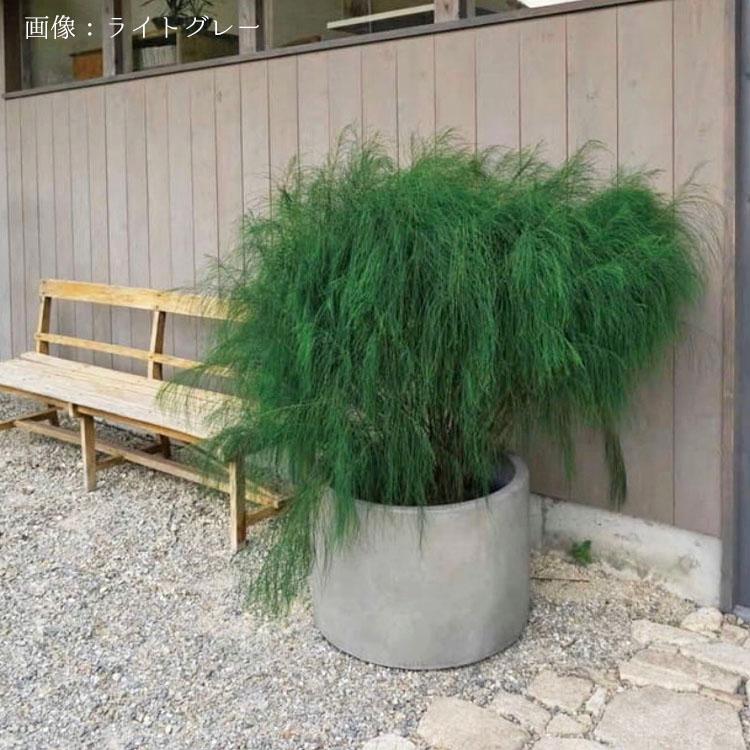 植木鉢 大型 軽量 FPR製 モードライト ローシリンダー アンティークホワイト（白） / φ60cm×H41cm（20号）の画像