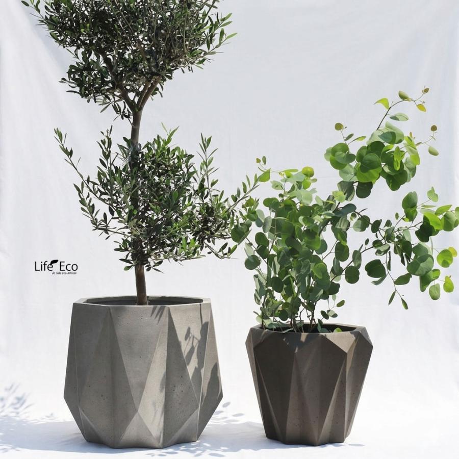植木鉢 大型 軽量 FRP製 オクタジオ（OCTAGIO） ミドル マキアート（ブラウン・茶） φ48cm×H52cm（16号・16寸）_7