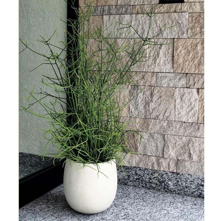 植木鉢 ファイバー製 おしゃれ 軽量 テラニアス 55cm バルーン アンティークホワイト 大型の画像