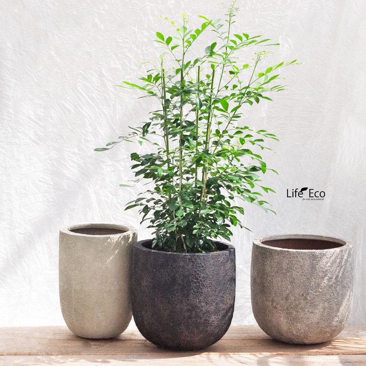 植木鉢 軽量 FRP製 ラヴァライト Uポット ブラック（黒） / φ55×H55cm（18号）の画像