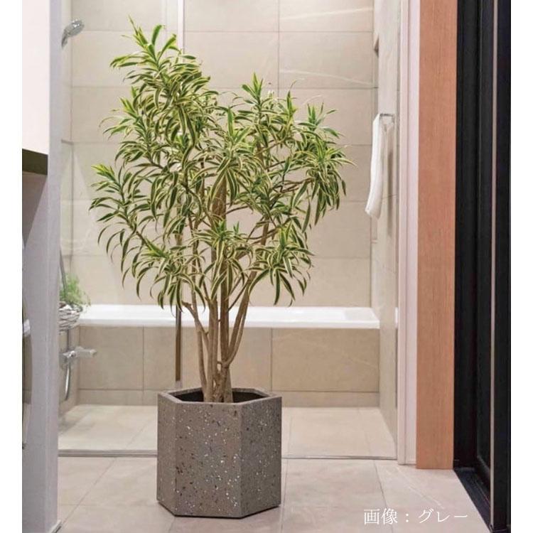 植木鉢 大型 軽量 ゾア ヘキサゴン ホワイト（白）/ φ37cm×H32cm（12号