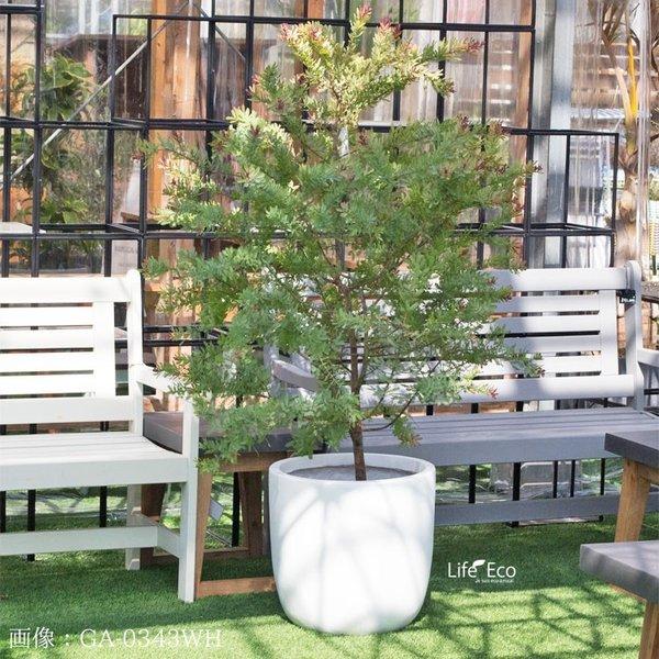 植木鉢 大型 軽量 ファイバークレイ製 バスク 外径43cm ラウンド ホワイトの画像