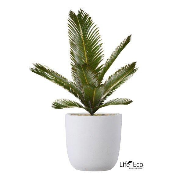 植木鉢 大型 軽量 ファイバークレイ製 バスク 外径43cm ラウンド ホワイトの画像