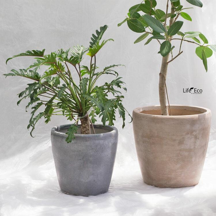 植木鉢 大型 デッカー ハイシリンダー ナチュラル（グレー・灰） φ42cm