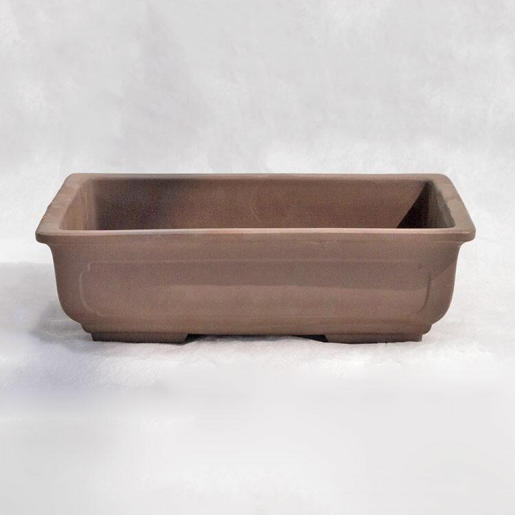 盆栽鉢 常滑焼 ウ泥長角 窓入 W27.5cm×D20.5cm×H8cm（9号）【在庫処分