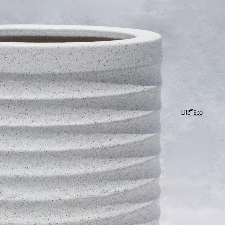 信楽焼 釉薬陶器製 高級傘立て（アンブレラスタンド） うずら千段 白 