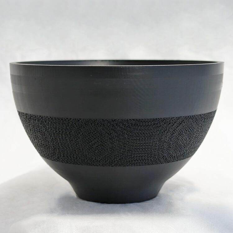 植木鉢 3Dプリンター製 ラウンドメッシュ ブラック（黒） / φ23cm
