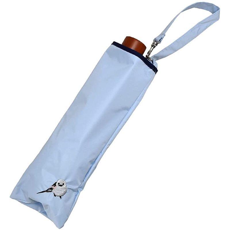 雨傘 折りたたみ 遮光雨傘 1級遮光 UVカット 小鳥 刺繍 大判 (ライト 
