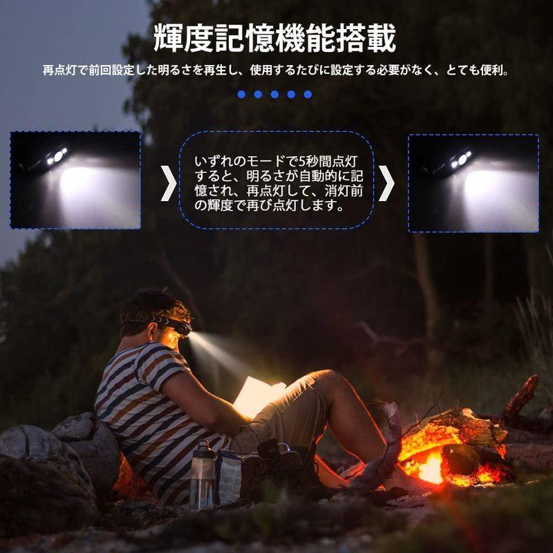 最新版HOTIRAI ヘッドライト 充電式 led ヘッドランプ USB充電式 ヘッドライト 釣り 記憶機能 明るさ調整可 180角度調｜life-good｜09
