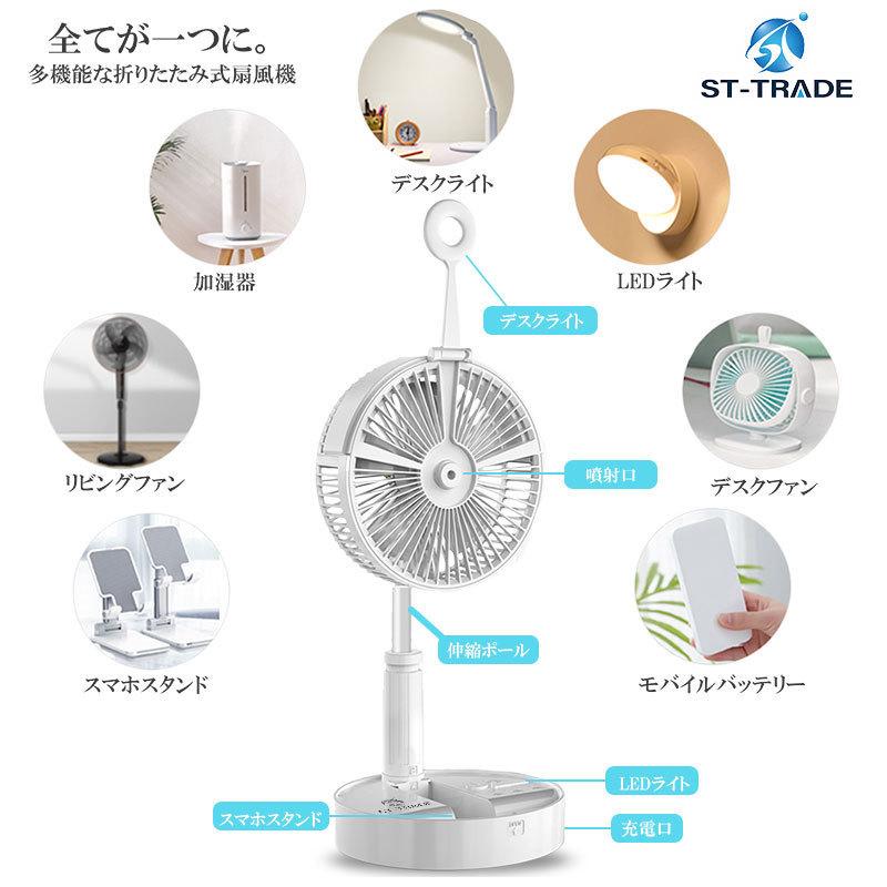ST-TRADE 充電式折りたたみポータブルミスト扇風機 : CHIC-Robot Japan