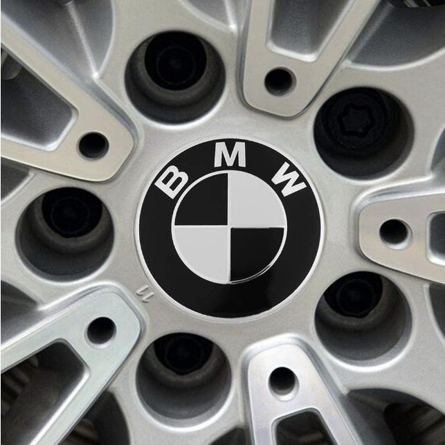 4個セット BMW ホイールキャップ 68mm ブラック＆ホワイト センター 