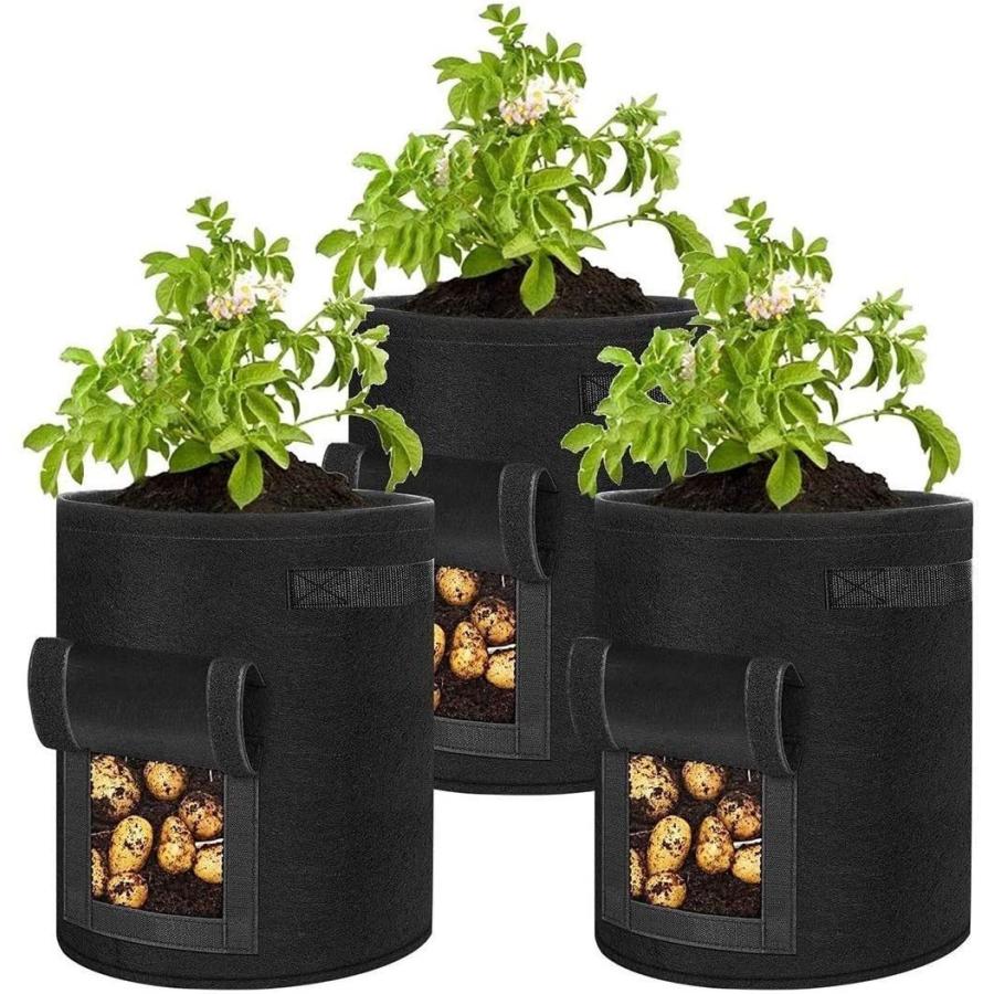 植え袋 プランター 不織布鉢 植木鉢 取っ手付き 植物育成 植木ポット 栽培バッグ 園芸用