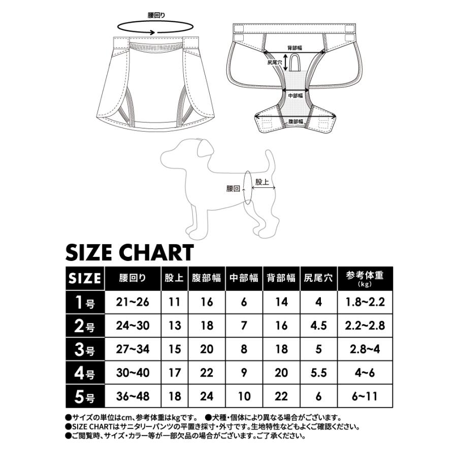 サニタリースカート1-5号 犬 マナーパンツ 女の子 サニタリーパンツ