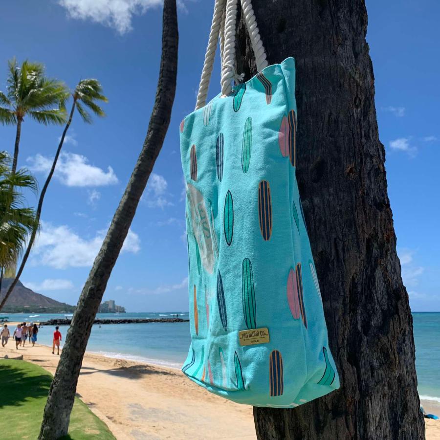 WHOLE FOODS MARKET ホールフーズマーケット ロープトートバッグ ハワイ限定 サーフボード柄 エメラルドグリーン / オーガニックコットン HAWAII[047] |  | 03