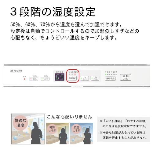 ダイニチ（Dainichi） 加湿器 HD-PC1800G-W ハイブリッド式(気化式×温