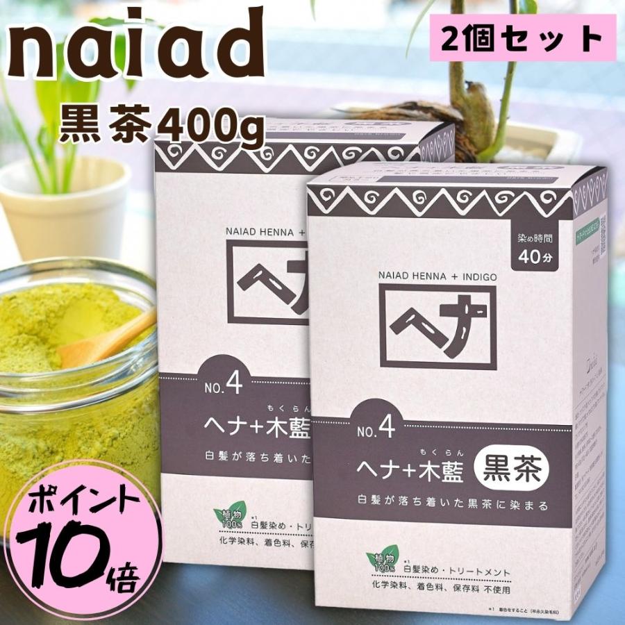 naiad ナイアード ヘナ 木藍 黒茶 (2箱セット) 白髪染め 髪染め