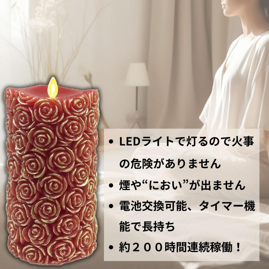 ムービングキャンドル Lunate ルナーテ ローズ 無香料 電池付き ムービングキャンドル Lunate ルナーテ ローズ 無香料 電池付き