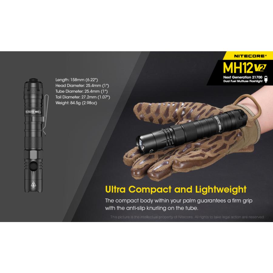NITECORE（ナイトコア） MH12 v2 フラッシュライト 1200ルーメン CREE