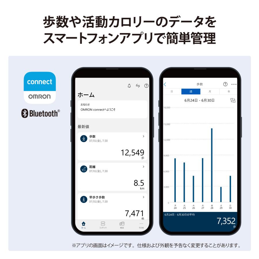 【公式】オムロン 活動量計 HJA-331T1-JW  スマホ連動 Bluetooth対応 万歩計 ホワイト おしゃれ 簡単 歩数計 カロリー クリップ付き｜life-rhythm｜03