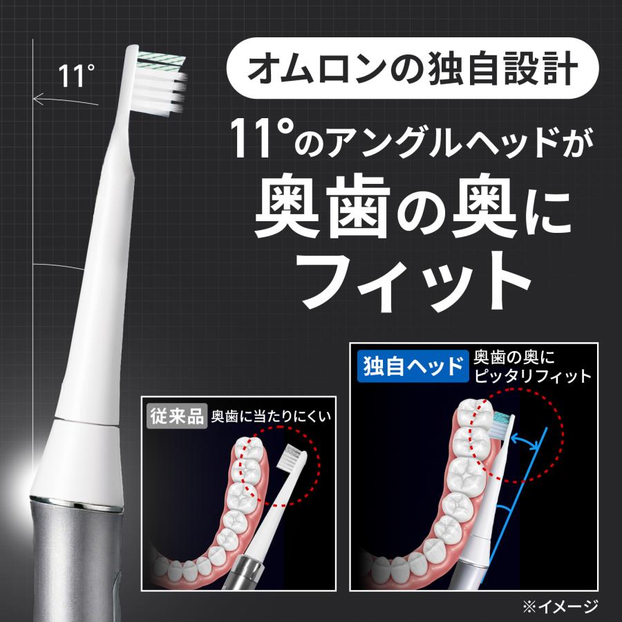 オムロン（OMRON） 公式 音波式電動歯ブラシ HT-B3221-JT シルバー