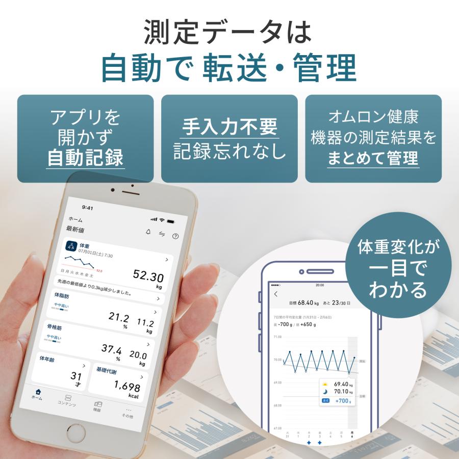 オムロン（OMRON） 体重体組成計 体重計 KRD-403T-B アイスブルー