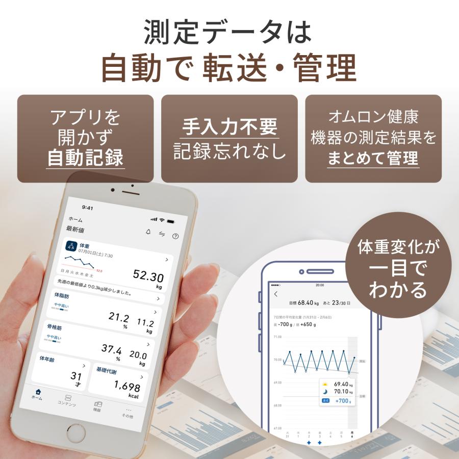 オムロン（OMRON） 体重体組成計 体重計 KRD-403T-BG モカベージュ