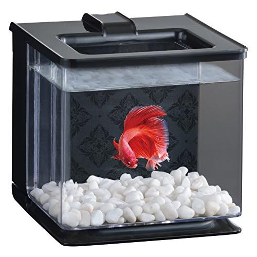 ジェックス GEX AQUARIUM 楽アクア ブラック 水換え簡単コンパクト水槽ベタ飼育W16×D17×H16cm 約2.1L | 