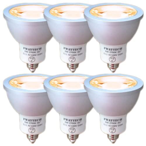 FWAYTECH LEDハロゲン電球 E11 調光 6W ダイクロ型50W〜60W相当 中角30度 ダクトレールLEDスポットライト ダイクロハ | 