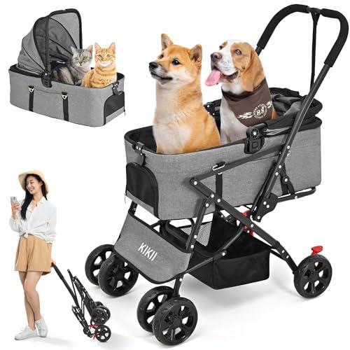 KIKII ペットカート 犬用ベビーカー 犬 猫バギー 分離型 4輪 小型犬 