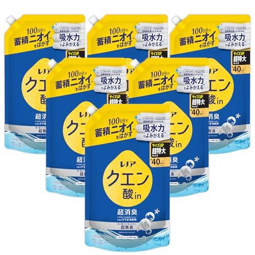 レノア クエン酸in 超消臭 衣類のすすぎ消臭剤 強い香りでごまかさない超無臭 さわやかシトラスの香り (微香) 詰め替え 1110mL×6袋（Yahoo!・Life select）