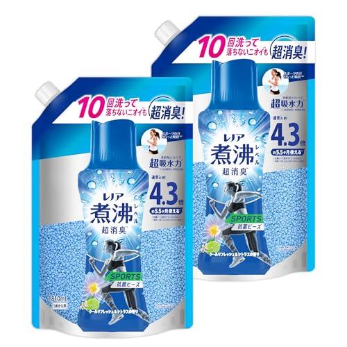 レノア Lenor 煮沸レベル超消臭 抗菌ビーズ SPORTS クールリフレッシュ&amp;シトラス 詰め替え 1810mL×2袋 大容量まとめ買い（Yahoo!・Life select）