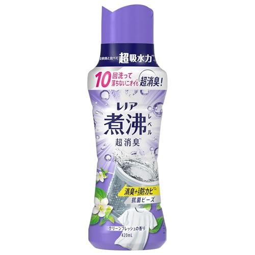 レノア 煮沸レベル超消臭 抗菌ビーズ 消臭＋洗濯槽の防カビ クリーンフレッシュの香り 本体 420mL 柔軟剤と一緒に使って長続き（Yahoo!・Life select）