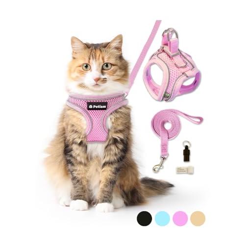 未使用⭐ 中小型犬 猫 ハーネス リード セット ダブルロック L pink シリーズ累計2万個突破) Petiam 猫 ハーネス リード 猫用 抜けない