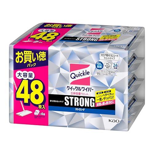 大容量クイックルワイパー 立体吸着ウエットシート ストロング しつこいベタベタまで一気にサッパリ 48枚入り ジャンボパック（Yahoo!・Life select）