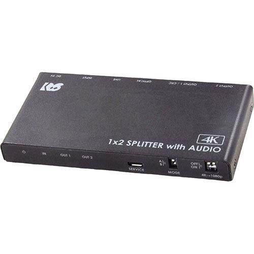 ラトックシステム 4K60Hz/ダウンスケール対応 外部音声出力付 HDMI分配器(1入力2出力) RS-HDSP2PA-4K :ASY