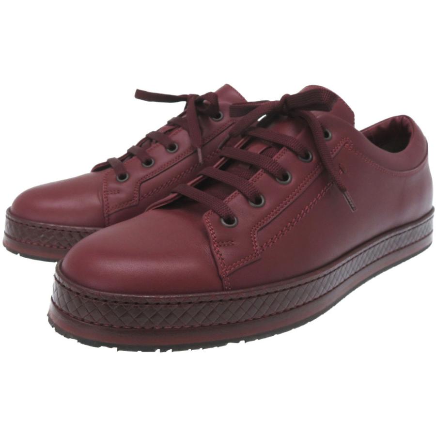 販促サービス 新品同様 ボッテガヴェネタ イントレチャート レザー スニーカー サイズ41 メンズ ワインレッド 0075 Bottega Veneta 店舗 日本 Www Superavila Com