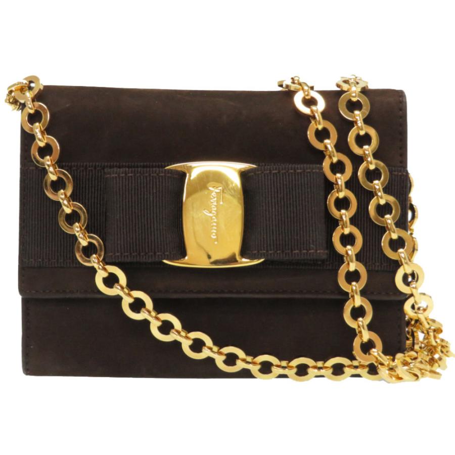 美品 サルヴァトーレ フェラガモ ヴァラ チェーン ショルダーバッグ 4q ...