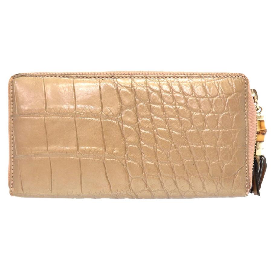 GUCCI（グッチ） クロコダイル バンブー ピンク 307984 ラウンド