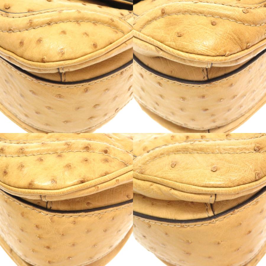 GUCCI（グッチ） 美品 オーストリッチ バンブー ベージュ フリンジ