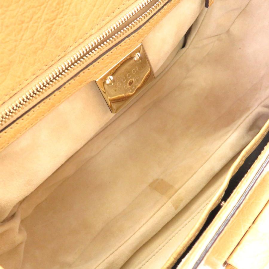 GUCCI（グッチ） 美品 オーストリッチ バンブー ベージュ フリンジ