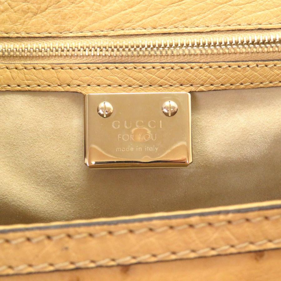 GUCCI（グッチ） 美品 オーストリッチ バンブー ベージュ フリンジ