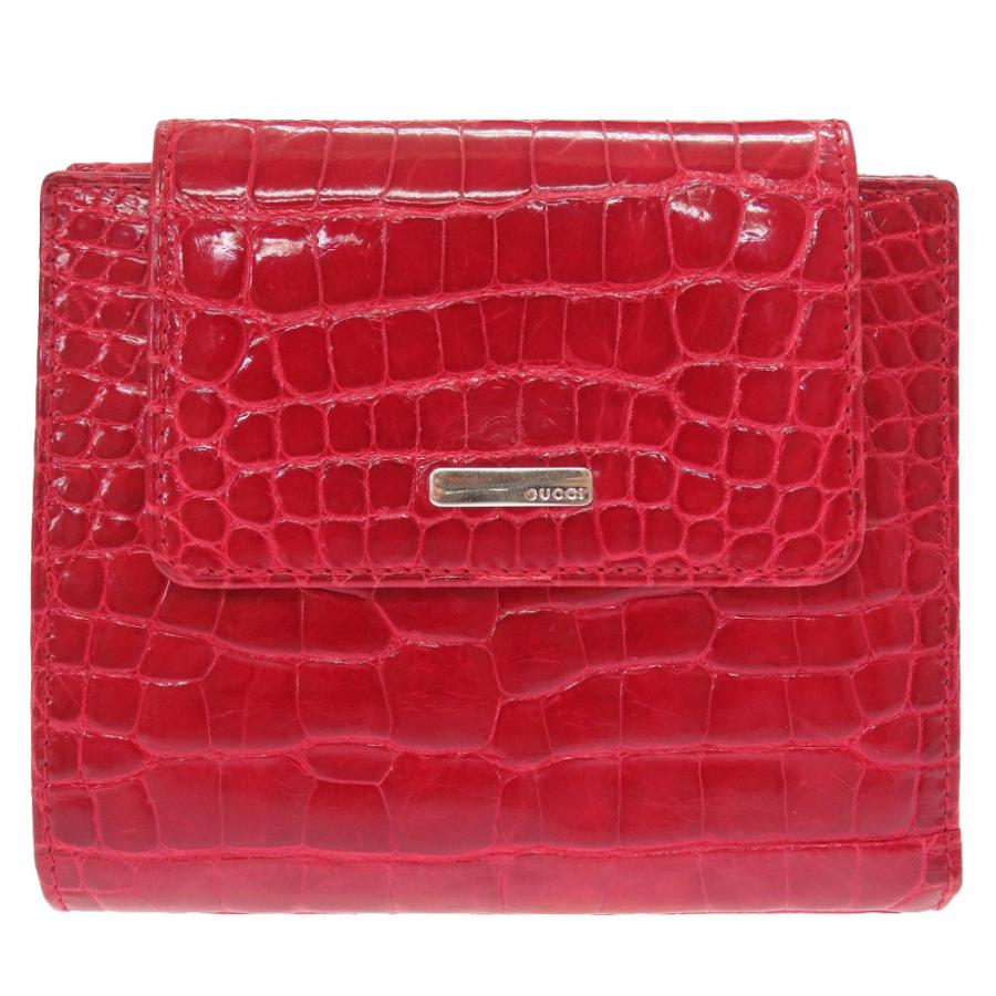 GUCCI 美品 グッチ クロコダイル クロコ レッド 赤 035 0416 GUCCI 美品 グッチ クロコダイル クロコ レッド 赤 035 0416
