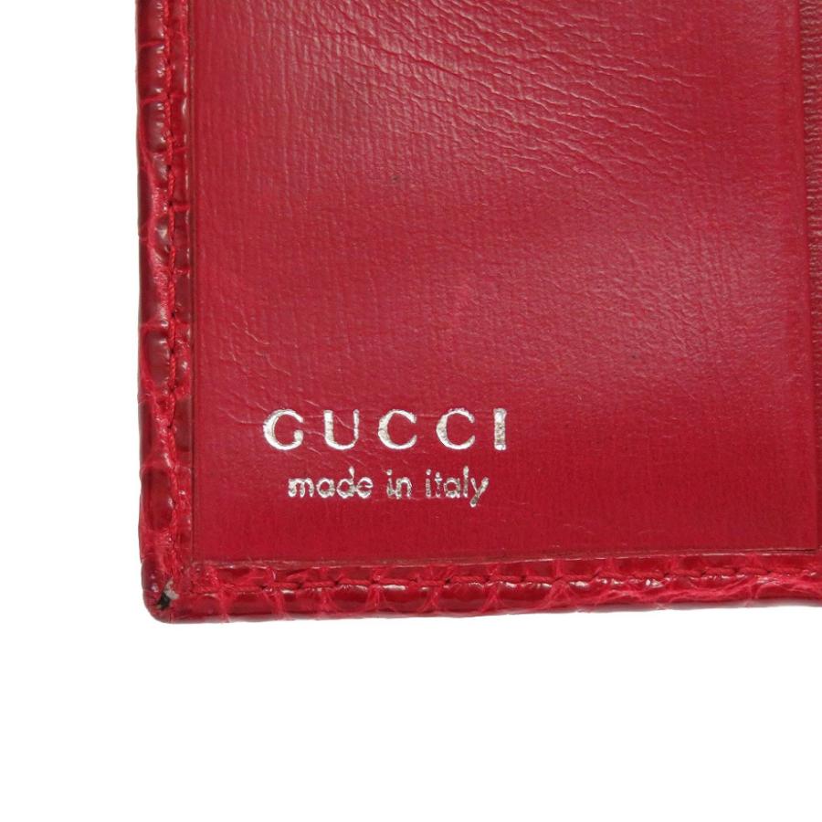 GUCCI 美品 グッチ クロコダイル クロコ レッド 赤 035 0416 GUCCI 美品 グッチ クロコダイル クロコ レッド 赤 035 0416
