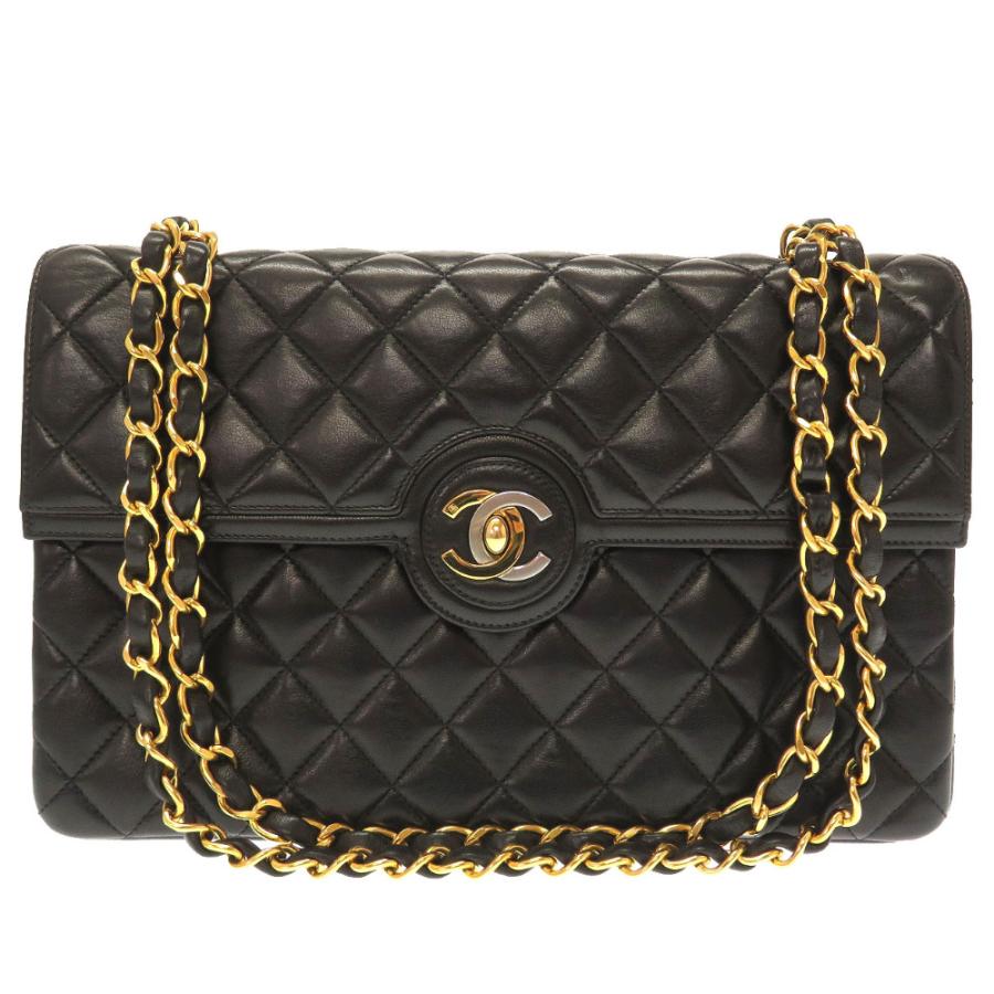 CHANEL 美品 シャネル マトラッセ ラムスキン ブラック 3番台 パリ限定 