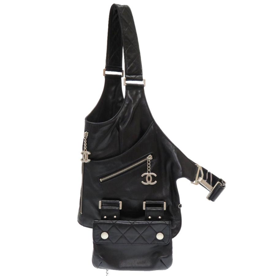 CHANEL 美品 シャネル ジャケットバッグ ラムスキン ブラック CHANEL 美品 シャネル ジャケットバッグ ラムスキン ブラック