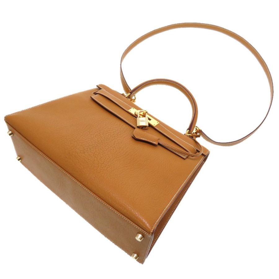 ハンドバッグ　キャメル　ゴールド金具 HERMES（エルメス） 新品同様 ケリー28 外縫い シェーブルコロマンデル