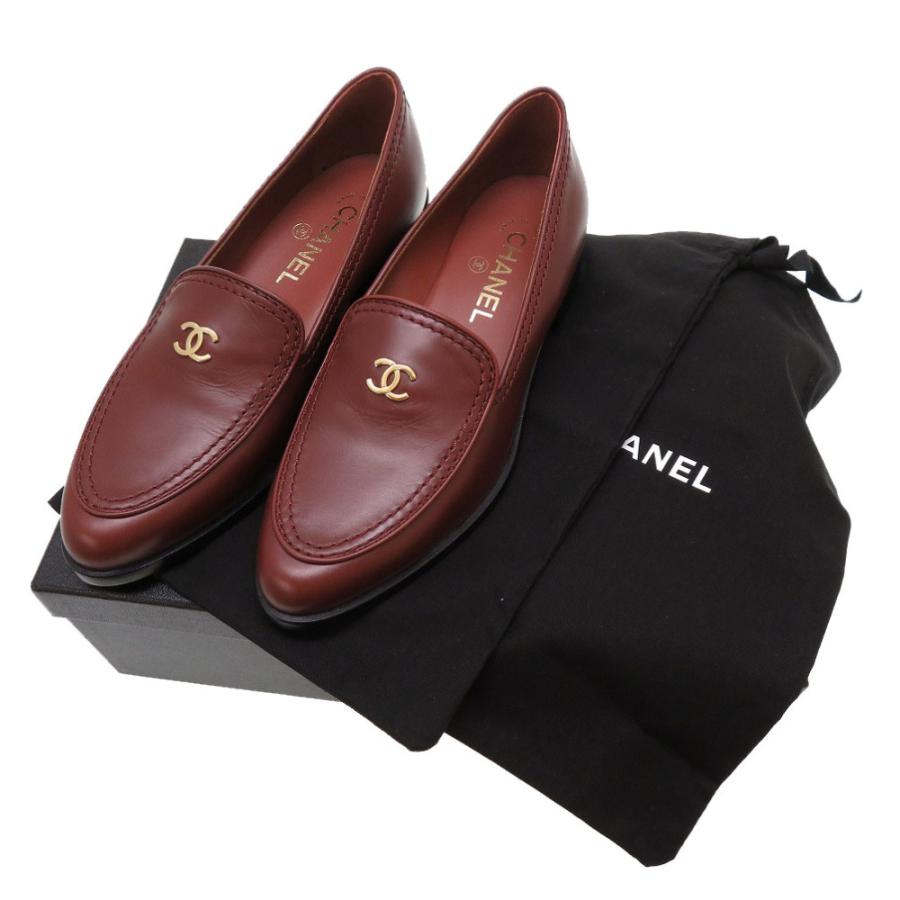 CHANEL 未使用 シャネル ローファー ココマーク G36717 レザー